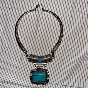 Turquoise and silver necklace